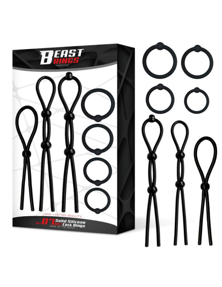 Beast Rings zestaw 7 silikonowych ringów – dyskretny komplet