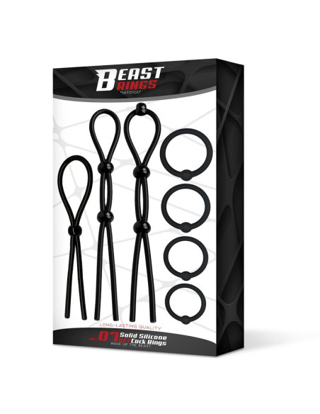 Beast Rings zestaw 7 silikonowych ringów – dyskretny komplet