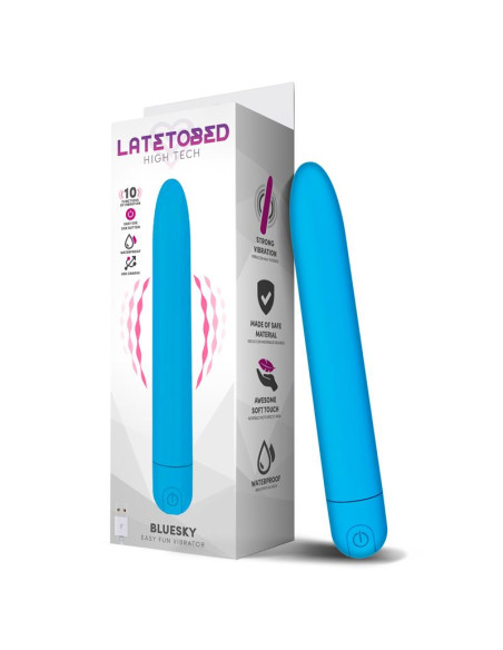LATETOBED Bluesky Vibe 18,5 cm — wibrator USB, 10 funkcji