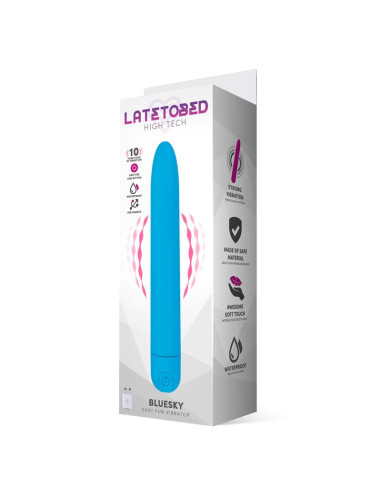 LATETOBED Bluesky Vibe 18,5 cm — wibrator USB, 10 funkcji