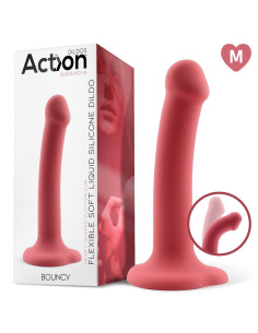 Action Bouncy Liquid Silicone Dildo M — elastyczne dildo 18 cm