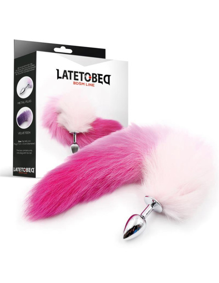 LATETOBED Butt Plug z ogonem S — metalowy korek analny