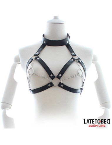 LATETOBED Harness z otwartymi miseczkami i łańcuszkami