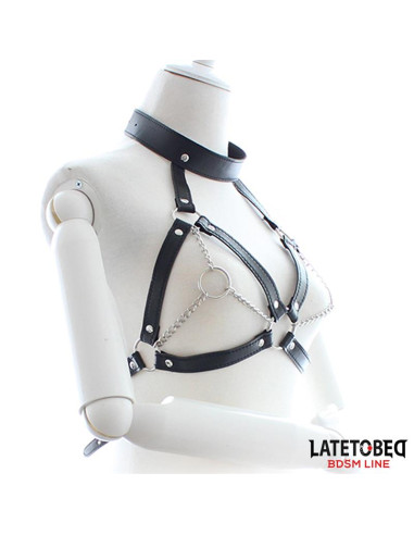 LATETOBED Harness z otwartymi miseczkami i łańcuszkami