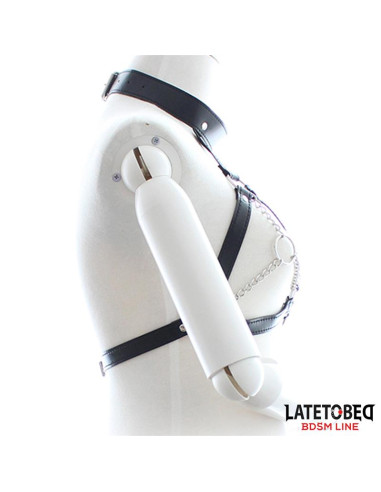 LATETOBED Harness z otwartymi miseczkami i łańcuszkami