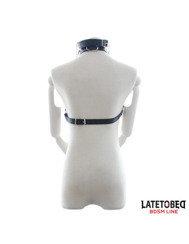 LATETOBED harness biustonosz bondage z gagiem i klipsami