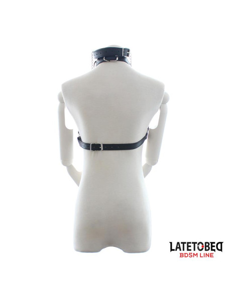 LATETOBED harness biustonosz bondage z gagiem i klipsami