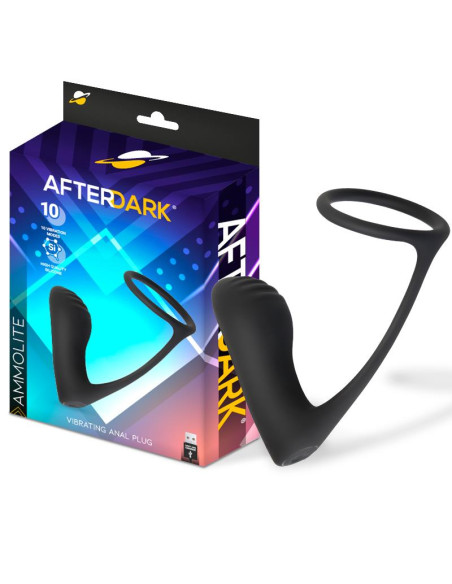Afterdark Ammolite — wibracyjny korek analny z pierścieniem