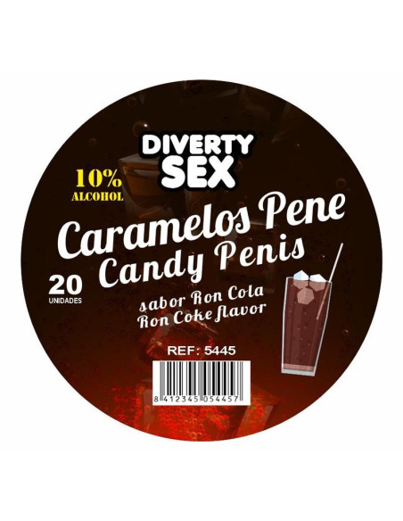 DIVERTY SEX — 20 cukierków penisów smak rum-cola