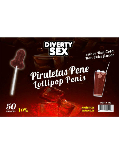 DIVERTY SEX — 50 lizaków ron-cola 10% alkoholu